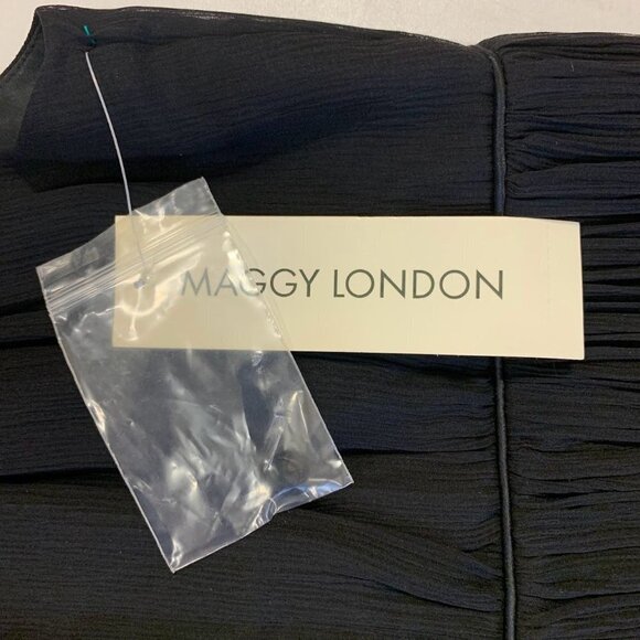 Maggy London Silk Sleeveless Sheath Beige Embroidery Elegant Dress Size 8 NWT - Picture 10 of 16